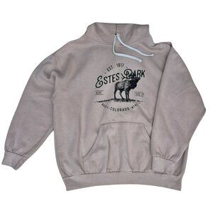 Vintage Fleece MV Sport  Estes Park Colorado Hoodie Size XL Beige
